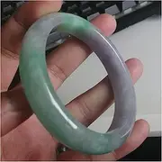 [PAREKS] Jade Bracelet Ladies Jade Violet Green Two Tone Jade Bangle Bracelet (Color : Green, Size : 54-56mm)