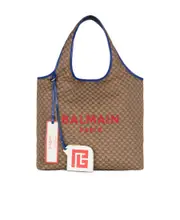 Grocery Bag in monogram canvas and smooth leather One size Brown
