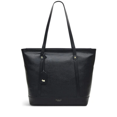 Radley Black Tote Bag Large Zip Top Babington Plain Womens Handbag RRP £239