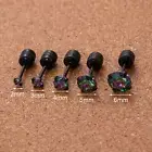 Colorful Zircon Tragus Helix Cartilage Studs Bar Earrings Flat Back Piercing