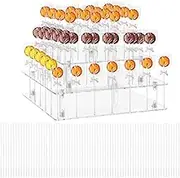 Acrylic Cake Pop Stand - 4 Layers, Square Holder, 56 Holes Clear Display Riser for Parties and Events