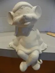 Mouse shelf-sitter, made from vintage molds, Ready-to-paint bisque