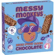 Messy Monkeys Choc Rice Puff Bars 6 pack