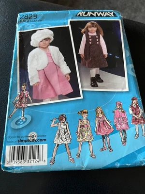 Sewing Pattern Simplicity #2828 Girls dress, jacket, hat, szs 3-8