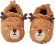 [Amosfun] warm baby shoes baby warm shoes Christmas baby shoes Brown baby shoes toddler slippers kids slide sandals Baby Fleece Slippers toddler christmas slippers infant shoes indoor crib