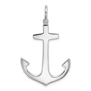 Sterling Silver De-Ani Rhodium-Plated Polished 3D Large Anchor Pendant