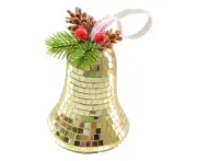 Christmas Bells Metal Decorative Bells Christmas Bells for Decoration with Rope Silver Bells Christmas