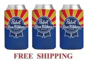 PABST BLUE RIBBON 3 PBR 16oz PINT BEER CAN WRAP COOLERS KOOZIE COOLIE HUGGIE NEW