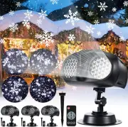 4 Pcs Christmas Snowflake Projector Lights Outdoor Waterproof Highlight Rotating