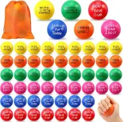 100 Pcs Colorful Foam Stress Balls with Quotes - Stress Relief & Fidget Fun