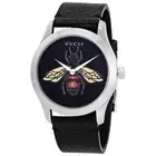Gucci YA1264067 G-Timeless 38MM Women's Black Leather Watch