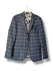 Ben Sherman Tailoring Men’s Check Suit Jacket w/ Mixed Stereo Design Lining 36R