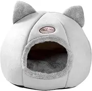 Kitten Bed Cave Bed for - Kitty Bed//Covered Cat Bed Caves with Removable Cushioned Pillow, Indoor and Dog Beds, XL 40CM