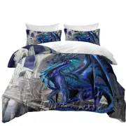 Nightfall Cool Purplish Dragon Quilt Cover