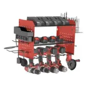 Power Tool Organizer Charging Station With Light Angle Grinder Holder, red