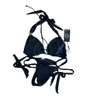 Relleciga Black Bikini Set Halter Tie Side Swimsuit Beachwear NWT Small