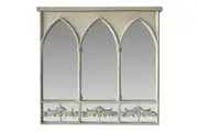Willow & Silk Vintage White 64cm Arch Fleur Wall Mirror/Home/Room/Hallway Decor