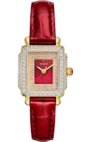 Michele Deco Madison Mini Special Edition Red Dial Womens Watch MWW06D000170