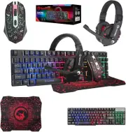 CM370 RGB LED Backlit Gaming Keyboard Mouse Headset Mousepad Combo Bundle Gift P