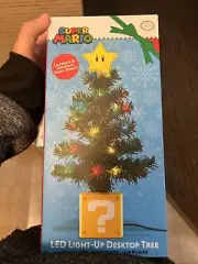 Nintendo Super Mario Bros Star LED Light Up 10 inch Desktop Christmas Tree New