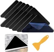 Honaoymd [12PCS] Non Slip Rug Grippers, Rug Pads Grippers, for Hardwood Floors and Tile,Easily Peel Off (Black)