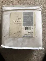 NEW Target Casual Home King Bed Skirt Bedskirt White 220 Thread 100% Cotton