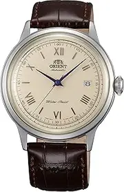 [ORIENT] Men's '2nd Gen. Bambino Ver. 2' Japanese Automatic Stainless Steel and Leather Dress Watch