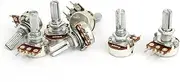 Aexit B500K (Potentiometer) 500K Ohm 3 Terminal 6mm Knurled Shaft Single Linear Rotary Taper Potentiometer (96ry132qf368) 7 Pcs