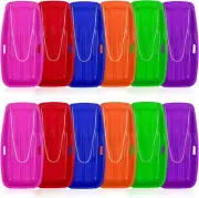 12pcs 35in Classic Snow Sled Downhill Sprinter Toboggans Pull Rope & Handles