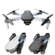 YLR/C E88D WiFi FPV with HD Dual Camera Lighting Arms Optical Flow Positioning Colorful LED Light Foldable RC Drone Quad
