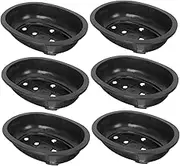 6pcs Flower Pot Bonsai Pot Live Plants Mini Planters Containers Pottery Bonsai Tray Witch Hat Indoor Bonsai Tree Round Planter Pots Bonsai Planters Shallow Pp Flowerpot Decorations