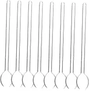 GLEAVI 8Pcs Long Handled Clear Glass Spoons for Coffee Tea and Dessert High Temperature Espresso Tasting Spoons for Mixing and Stirring Drinks and Appetizers