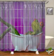 Frog Taking A Bath Shower Curtain