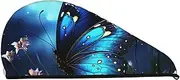 GDSHJKLW Butterfly Night Drying Hair Caps Super Absorbent Soft Hair Drying Towel Quick Dry Coral Velvet Hair Drying Cap Hair Turban for Women Wet Hair Long Thick Hair