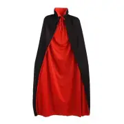 Halloween Vampire Cape 1.4m/55Inch Red Black Reversible Pirate Cloak Robe Adu...