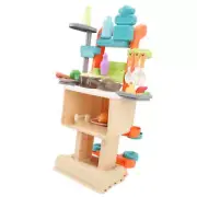 Kids Kitchen Playset 2 In 1 Kids Shopping Cart Toy For Play Room