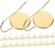 AKOOSY 20pcs Hook Earring Cabochon Settings: Stainless Steel Dangle Earrings Bezel Cabochon Tray Blank Ear Wires Hook for DIY Craft Jewelry Making Golden