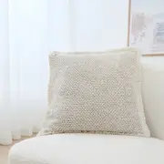 50cm Fringed Cushion Cover - Beige