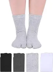 [Syhood] 4 Pairs Flip Flop Socks Tabi Split Toe Socks Toe Socks for Men Women Supplies