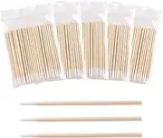 SUTOKAKA 450-500Pcs Pointed Cotton Swabs with Wooden Sticks Microblading Precision Tip Cotton Swab Long Cotton Sticks Applicator Makeup Electronic Gun Cleaning Supplies - 2.75 Inch