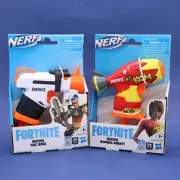 Set of 2 Nerf Fortnite Guns w/ 2 Darts Each - Micro Tac SMG & Mocro Bombs Away