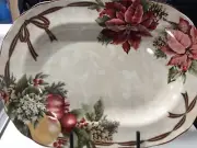 222 FIFTH "YULETIDE CELEBRATION" OVAL SERVING PLATTER