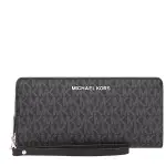 MICHAEL KORS 經典老花拉鍊長夾 皮夾 防刮PVC皮革 加大長夾 長夾 手拿包 M40651 黑色MK(現貨)▶指定OUTLET商品5折起☆現貨【送禮首選★APP下單點數4倍送】