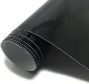 Ultra-Gloss Black Car Vinyl Wrap DIY Decal Air Release Bubble-Free, 1x10Ft