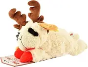 MULTIPET Holiday Lamb Chop with Reindeer Antlers Plush Dog Toy (10.5" Laying Lamb)
