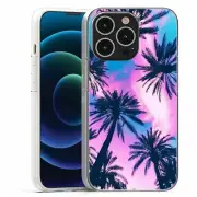 For Apple IPhone 13 Pro Max Mini TPU Case Cover+Glass(Under Palm Trees)