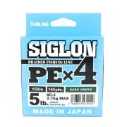 Sunline P.E Line X4 Siglon 150M P.E 0.3 5LB Dark Green (0949)
