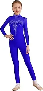 [inhzoy] Kids Gilrs Gymnastics Ballet Dance Leotard Unitard Figure Ice Skating Jumpsuit Stage Performance Costume