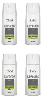4 X Lynx 48Hr Antiperspirant Deodorant YOU Body Spray 96g / 160mL