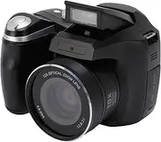 YUEHISY Digital Camera, 4K 60M DSLR Camera with LED Flash, LCD Screen, 12x Optical 6X Digital Zoom, Video Recorder for Travel Portrait Scenery (Black)